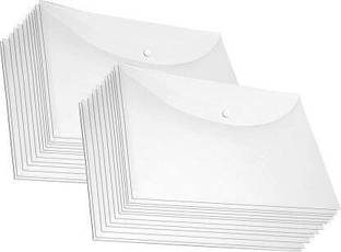 KRISHVIA plastic Document File Bag (Set of 10, Transparent)