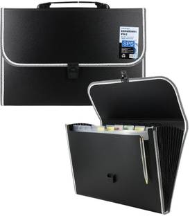 Skrill Plastic 13 Pockets Expanding File Folder for Documents, Certificates, A4/Foolscap/Legal Size File Organizer with Carry Handle