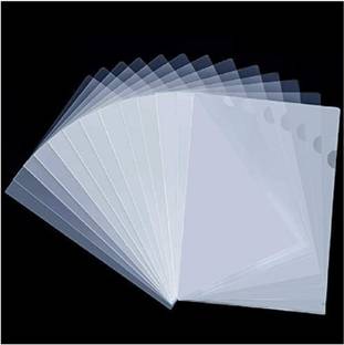 CAMPIO Plastic L Folder File A4 Size 40 Set Heavy Duty Transparent Clear Document Holder