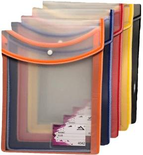 Prefertech Plastic Button File Folder Poly Envelope Expanding File Wallet Document Button Folder with Snap Button Closure Waterproof Large File Pouch (Multicolor)