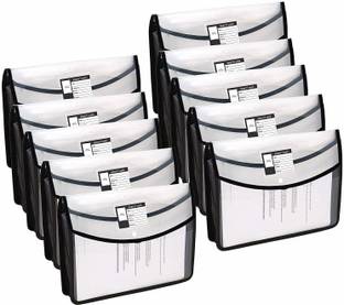 Speny Polypropylene Poly-Plastic Transparent A4 Documents Envelope Folder/File Storage Bag with Snap Button, Pack of 10