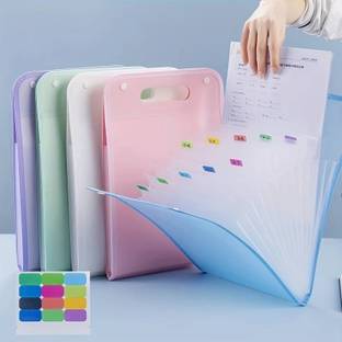 maruhub Polypropylene Multi-Layer Accordion File Folder Hand-Held Bag A4 Paper Folder with 13 Pockets