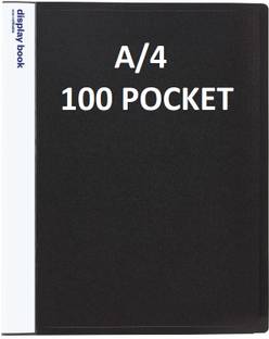 vavia Plastic 100 Pocket Display File/Leaf File (A4,BLACK)Clear Book File Display File 100 Pocket Display File