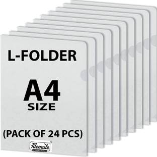 FileMate A4 size L-Folder(Pack of 24 pcs)(Size: 12.25 X 8.75 inch)(Made up with Clear Transparent Sheet)