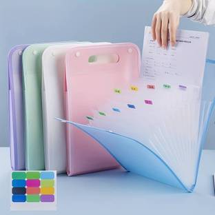 maruhub Polypropylene Multi-Layer Accordion File Folder Hand-Held Bag A4 Paper Folder with 13 Pockets