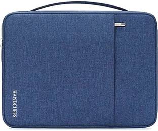 HANDCUFFS Polyester Nylon A4 Document Bags Waterproof Portfolio Organizer Zipper Case Professional File Folders Bag for Certificates & Document (Blue)