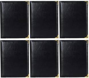 CAMPIO PU Leather 6 Leafs Premium Menu Folder for Hotel & Restaurant Check Presenter for Hotels
