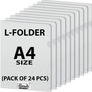 FileMate A4 size L-Folder(Pack of 24 pcs)(Size: 12.25 X 8.75 inch)(Made up with Clear Transparent Sheet)