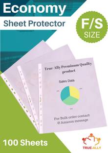 True-Ally A4 Size Pack of 100 Sheets Sheet Protectors 11 Holes Punched