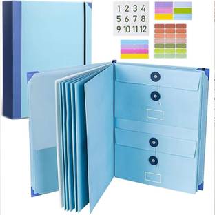 WOLBLIX Paper Folio Document Organizer with Labels, Folio Folders with Pockets