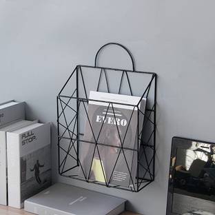 Franklite Metal Metal Magazine File holder for Table, Office Desk Book Organizer File Holder Stand Magazine Rack with File Storage for Office, Home - Book Holder for Desk, Study table