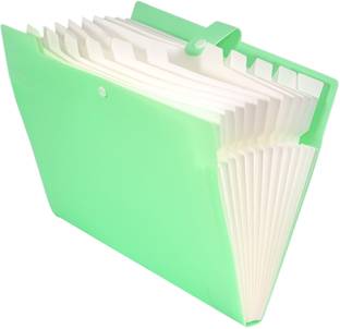 STORITE Polypropylene A4 Size 12 Pocket Documents File Folder Organizer with Snap Button Closure