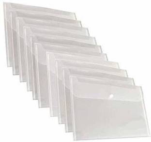 PPS PP A4 Size Envelope Document Certificates File Folder Bag Transparent Holder Storage Case Snap Button Clear Waterproof Plastic