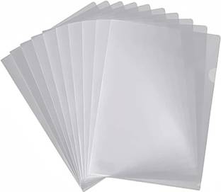 FRKB Plastic Plastic Clear Document Folders, A4 L-Type Transparent Pockets Report Cover A4