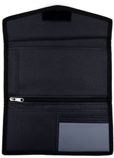 ASRAW Leatherette Elegant and Stylish Velcro Closure Mechanism Chequebook Holder Multiple Pocket Document Organizer