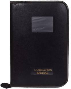 CAMPIO PU Leather 20-Leaf File Folder Interview Portfolio Professional File Zipped Document Holder