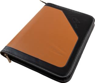 Skrill PU Leather A4 / FC File Folder With 24 Pockets Tan