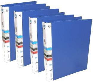 Rangwell Plastic Presents Plastic File Folder 403 2D Ring Binder A4 Size Tough & Durable Ring Binder Box Board File - 4pk (Blue)