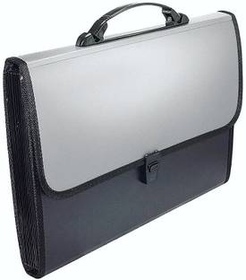 DECOLOGY Plastic 13 Pockets Expanding Piano File Folder Plastic Office Desktop File, Documents, Papers Folder Sorter Organizer Expanding Filing Box A4 Letter Size with Index Tab, Handle, Buckle - Multicolour