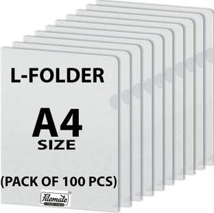 FileMate A4 size L-Folder(Pack of 100 pcs)(Size: 12.25 X 8.75 inch)(Made up with Clear Transparent Sheet)
