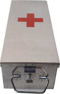 GvanyS SS Rectangular (Empty) Medicines Storage/First Aid Box For all use Size-12 Inch First Aid Kit