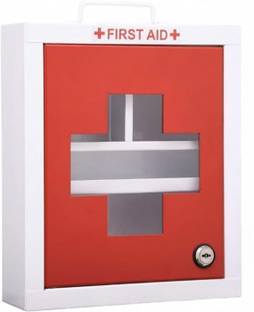 PATHOS INDIA Wall Mounted First Aid Kit Box with Handle, Lock & Key, First Aid Kit