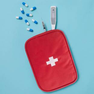 HomeStrap First Aid Kit Bag Large- Red (14 x 23 x 8.5) CM First Aid Kit