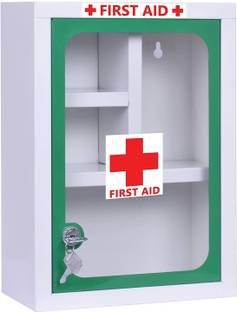 Plantex Platinum Big Size Emergency First Aid Kit Box/Emergency Medical Box/First Aid Box for Home-School-Office/Wall Mountable-Multi Compartments(Green & White) First Aid Kit