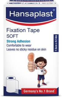 HANSAPLAST Fixation Tape Medical tape | 100% Cotton fabric |Strong adhesion| 7.5cm x 9.14m First Aid Tape
