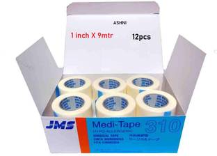 Ashni Meditape JMS Surgical Adhesive Microporous Paper Tape 1inch x 9mtr 12pc First Aid Tape