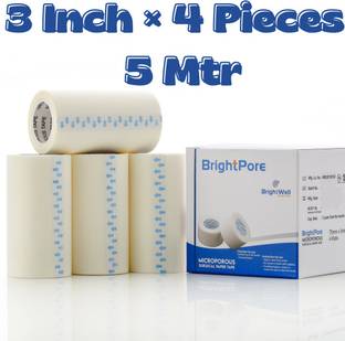 BRIGHTPORE MICROPOROUS SURGICAL PAPERTAPE 3 inch × 5 mtr First Aid Tape