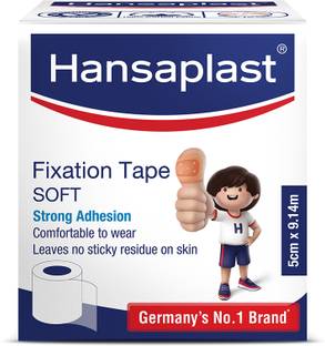 HANSAPLAST Fixation Tape Medical tape | 100% Cotton fabric |Strong adhesion| 5.00cm x 9.14m First Aid Tape