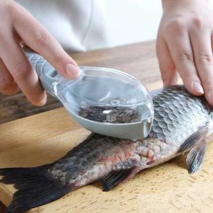 Muktbhav Fish Scale Scraper,Fish Scale Saw tooth Scale Descale Scraper Cleaner Fish Scales Brush Shaver Remover Scale Knife Peeler Skin Peeler Fish Tools Kitchen Gadget Fish Scaler