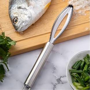 Top Chef Fish Scale Scraper for Kitchen, SUS 430 Steel Fish Scaler