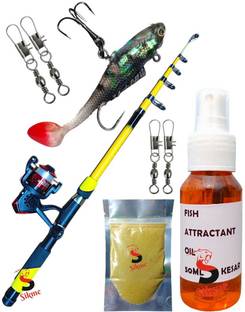 Sikme Angler's Arsenal The Complete Fishing Combo Yellow Fishing Rod