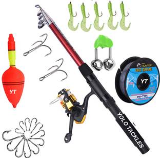 Yolo Tackles New Fishing rod and reel with fishing lure set combo Multicolor Fishing Rod