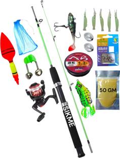 Sikme Precision Angling Power: 150cm 2-Part Fishing Rod and Reel Combo Your Ultimate Catch Companion Green Fishing Rod