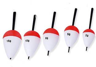 Wish Hunt Fishing Stereoform 2g,5g,8g,10g,15g Bobber,Floats 5pcs Orange, White Fishing Rod