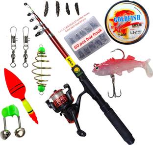 Abirs 7 fit fishing rod set combo feeder set Red Fishing Rod