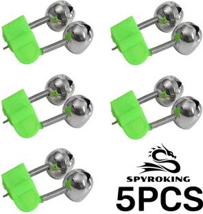 SPYROKING Fishing Rod Float Twin Bells Ring Fish Bait Bite Alarm Bell (5 CM) (5 PCS) ALBMUL05C-SKA14 Multicolor Fishing Rod