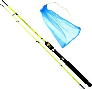 Abirs Solid fishing rod unbreakable 1.5 / (5) feet fishing rod and net CROCODILE Multicolor Fishing Rod