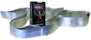 Theraband Latex Free CLX Consecutive Loops,Individual 5 Foot Pre-Cut, 9 Loops, Silver, Super Heavy, Advanced Level 2 Resistance Band