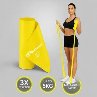 Wearslim Yellow Resistance Exercise Bands for Home Fitness, Stretching, Physical Therapy Resistance Band