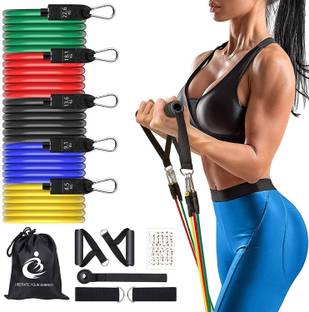 URFAVSTORE 11-Piece Resistance Bands workout Set, with Foam Handles,door anchor & Carry Bag Resistance Band