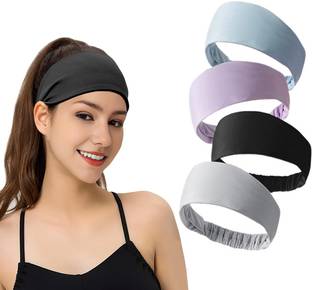 LQZ 4Pcs Sweat Bands Headbands for Women Men Quick Dry Elastic Sports Headbands Fitness Band