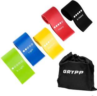 GRYPP Resistance Bands Mini Loop | Women & Men for Legs,Glutes,hips | Bag with 5 bands Fitness Band