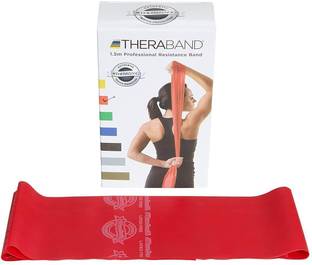 Theraband Resistance Latex Free Exercise Band 4 Feet(Length) x 4 Inches(Width)- Red Resistance Band