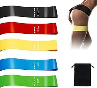 B VIBES Premium 5 Level Loop Bands for Exercise, Stretching Hips, Thighs, Arms, Strength Resistance Band