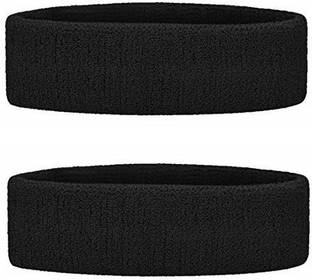 Adhvik Set Of 2 Pcs Black Men's and Women's Running/fitness/yoga/workout/gym Towel Head Resistance Band