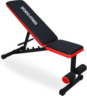 Sporto Fitness S-102 Weight Bench,700LB Stable Multi-Purpose Foldable Incline Decline Exercise Multipurpose Fitness Bench